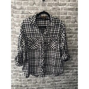 Taxi Black and white Gingham Button‎ Down
